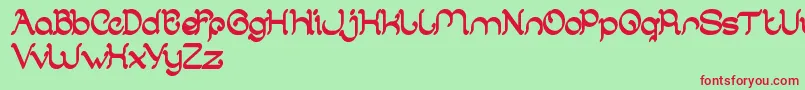 フォントArabianKnight – 赤い文字の緑の背景