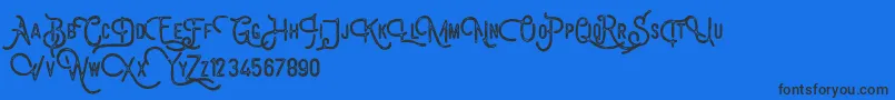 Шрифт BillyforgesDemo – чёрные шрифты на синем фоне