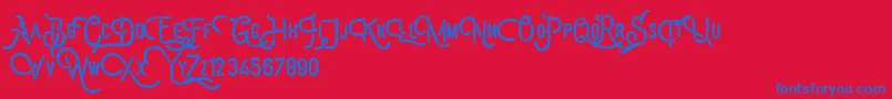 BillyforgesDemo Font – Blue Fonts on Red Background