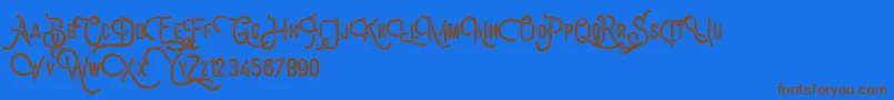 BillyforgesDemo Font – Brown Fonts on Blue Background