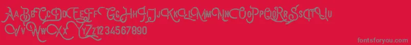 フォントBillyforgesDemo – 赤い背景に灰色の文字