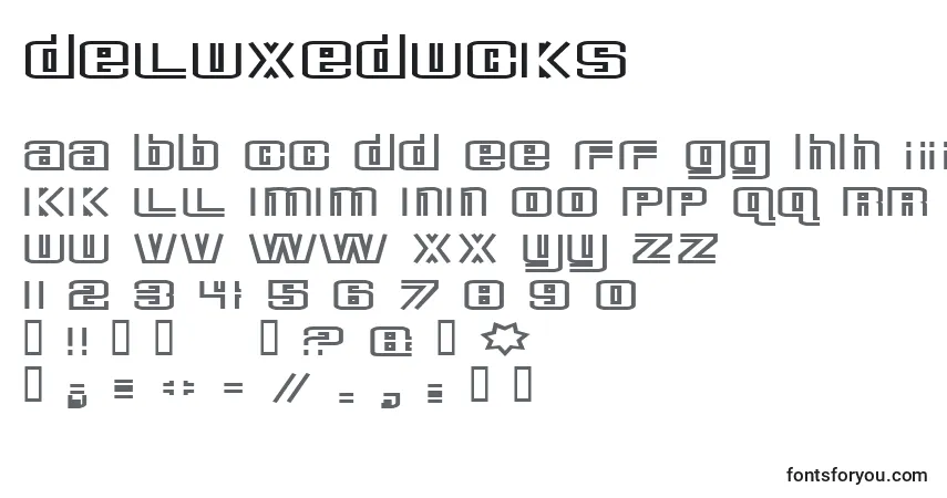 A fonte DeluxeDucks – alfabeto, números, caracteres especiais