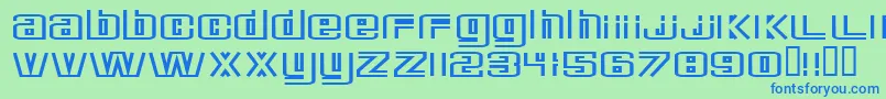 DeluxeDucks-fontti – siniset fontit vihreällä taustalla