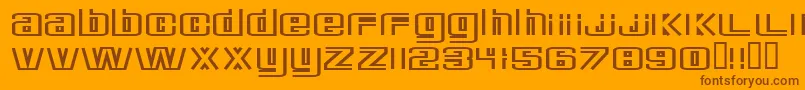 DeluxeDucks-Schriftart – Braune Schriften auf orangefarbenem Hintergrund