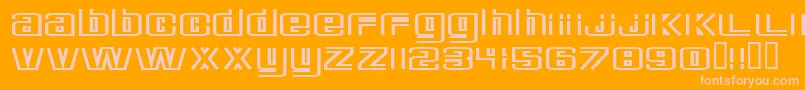 DeluxeDucks-Schriftart – Rosa Schriften auf orangefarbenem Hintergrund