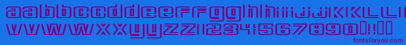 Fonte DeluxeDucks – fontes roxas em um fundo azul
