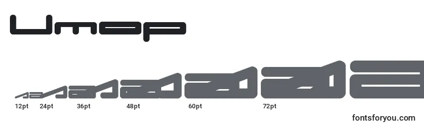 Размеры шрифта Umop
