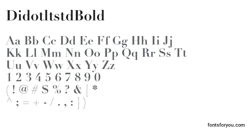 A fonte DidotltstdBold – alfabeto, números, caracteres especiais