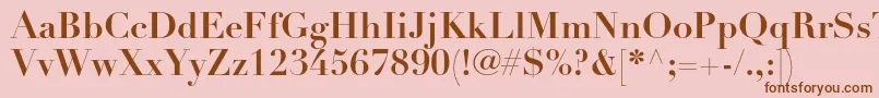 フォントDidotltstdBold – ピンクの背景に茶色のフォント