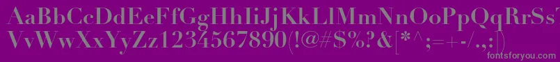 Weitere Informationen zur DidotltstdBold-Schriftart DidotltstdBold-Schriftart – Graue Schriften auf violettem Hintergrund