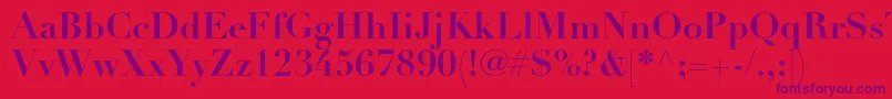 DidotltstdBold-Schriftart – Violette Schriften auf rotem Hintergrund