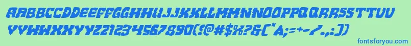 Beastianexpandital Font – Blue Fonts on Green Background