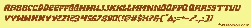 Beastianexpandital Font – Brown Fonts on Yellow Background