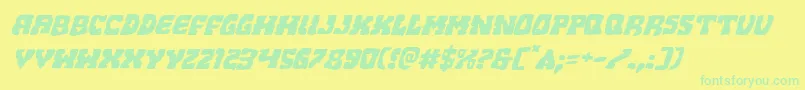 Beastianexpandital Font – Green Fonts on Yellow Background