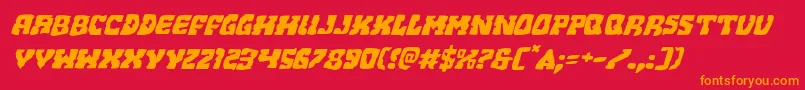Beastianexpandital Font – Orange Fonts on Red Background