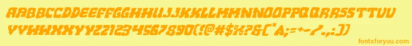 Beastianexpandital Font – Orange Fonts on Yellow Background