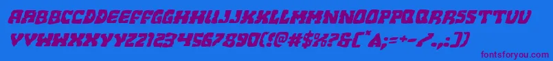 Beastianexpandital Font – Purple Fonts on Blue Background