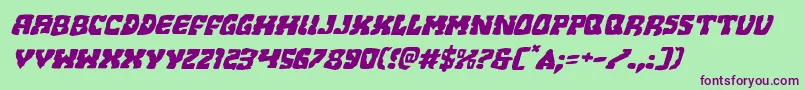Beastianexpandital Font – Purple Fonts on Green Background