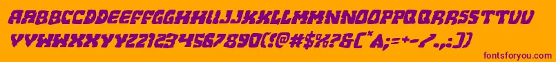 Beastianexpandital-Schriftart – Violette Schriften auf orangefarbenem Hintergrund
