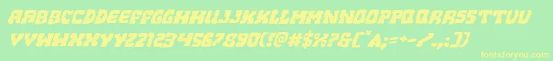 Beastianexpandital Font – Yellow Fonts on Green Background