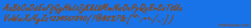 FreestylescrdeeBold-Schriftart – Braune Schriften auf blauem Hintergrund