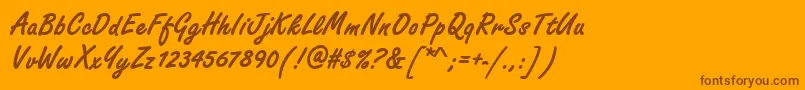 FreestylescrdeeBold-fontti – ruskeat fontit oranssilla taustalla