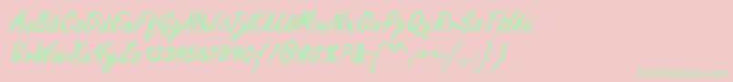 FreestylescrdeeBold-Schriftart – Grüne Schriften auf rosa Hintergrund