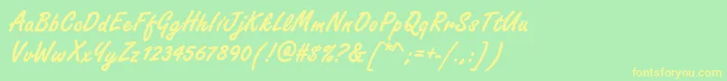 FreestylescrdeeBold Font – Yellow Fonts on Green Background