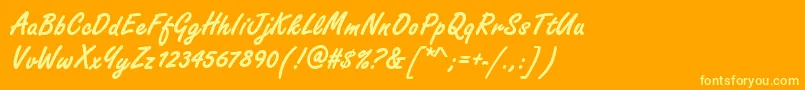 FreestylescrdeeBold-Schriftart – Gelbe Schriften auf orangefarbenem Hintergrund