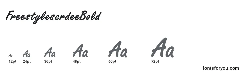 FreestylescrdeeBold Font Sizes
