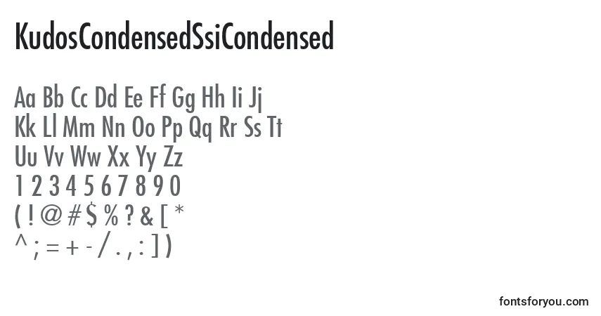Schriftart KudosCondensedSsiCondensed – Alphabet, Zahlen, spezielle Symbole