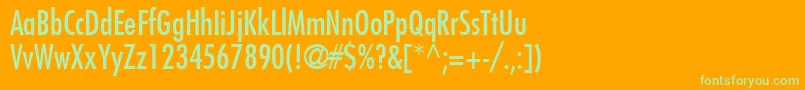 KudosCondensedSsiCondensed-fontti – vihreät fontit oranssilla taustalla