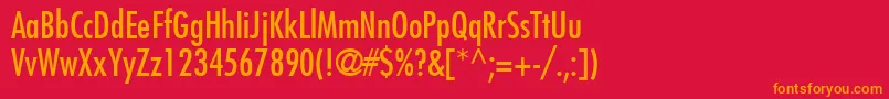 KudosCondensedSsiCondensed-Schriftart – Orangefarbene Schriften auf rotem Hintergrund