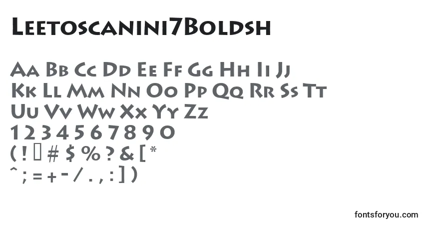 A fonte Leetoscanini7Boldsh – alfabeto, números, caracteres especiais