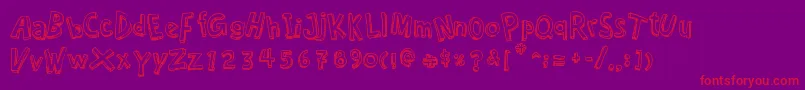 CartoonRelief-Schriftart – Rote Schriften auf violettem Hintergrund