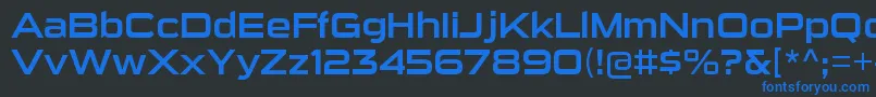 フォントSuigenerisrgRegular – 黒い背景に青い文字