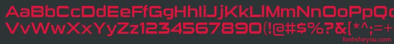 フォントSuigenerisrgRegular – 黒い背景に赤い文字