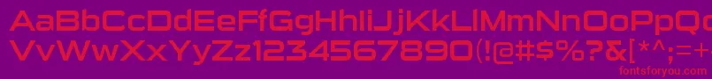 フォントSuigenerisrgRegular – 紫の背景に赤い文字