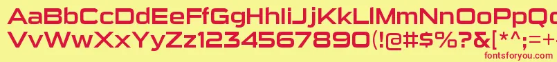 フォントSuigenerisrgRegular – 赤い文字の黄色い背景