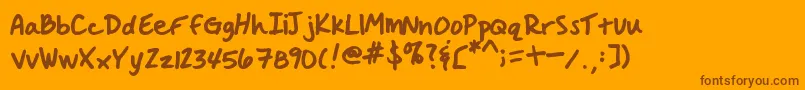 HandwrittenCrystalV2 Font – Brown Fonts on Orange Background