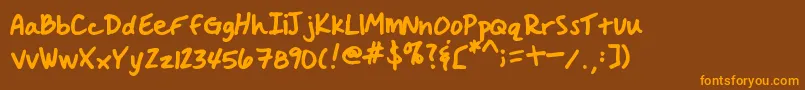 HandwrittenCrystalV2 Font – Orange Fonts on Brown Background
