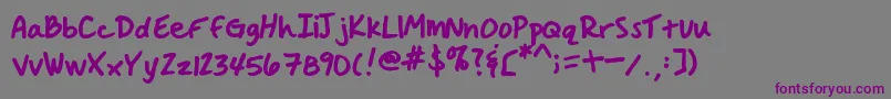 HandwrittenCrystalV2 Font – Purple Fonts on Gray Background