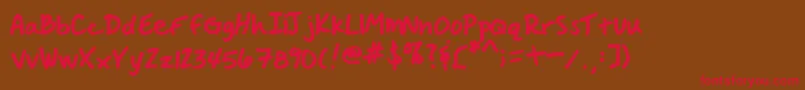 HandwrittenCrystalV2 Font – Red Fonts on Brown Background