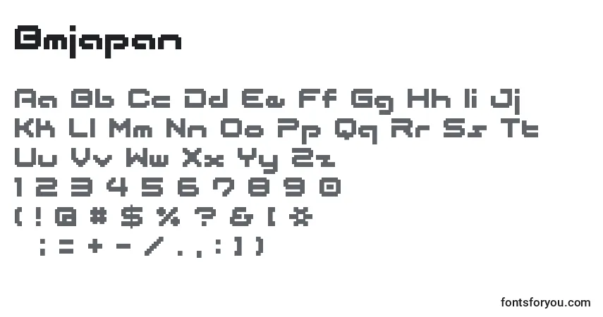 Czcionka Bmjapan – alfabet, cyfry, specjalne znaki