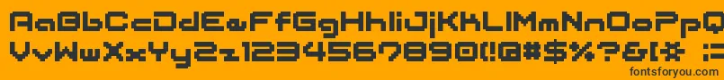 Czcionka Bmjapan – czarne czcionki na pomarańczowym tle