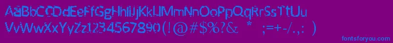 フォントUnknown – 紫色の背景に青い文字