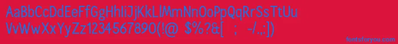 Fonte CallingcardsRegSample – fontes azuis em um fundo vermelho