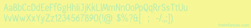 CallingcardsRegSample Font – Green Fonts on Yellow Background