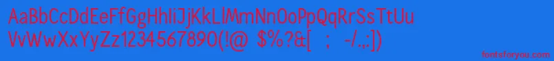 CallingcardsRegSample Font – Red Fonts on Blue Background