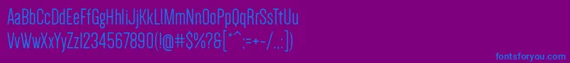 フォントDenseRegular – 紫色の背景に青い文字